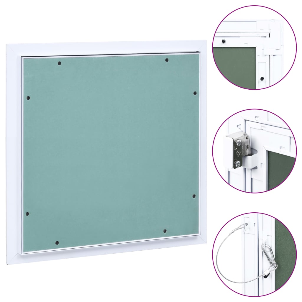 vidaXL Panel rewizyjny z aluminiową ramą i płytą gipsową, 300x300 mm