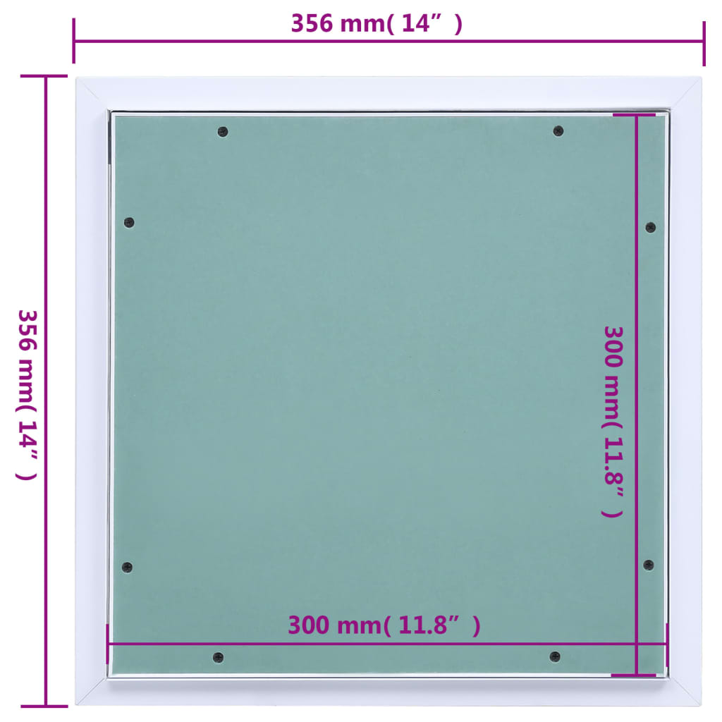 vidaXL Panel rewizyjny z aluminiową ramą i płytą gipsową, 300x300 mm