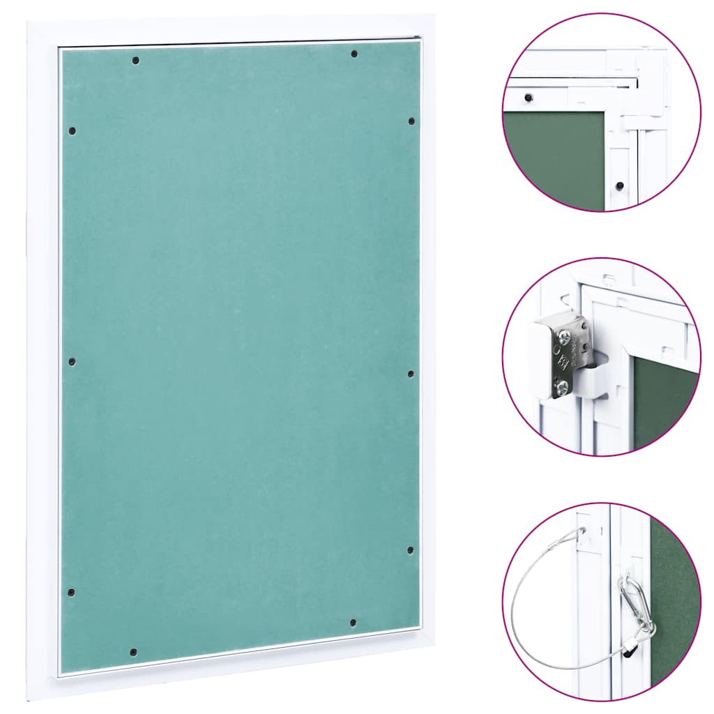 vidaXL Panel rewizyjny z aluminiową ramą i płytą z gipsu, 300x600 mm
