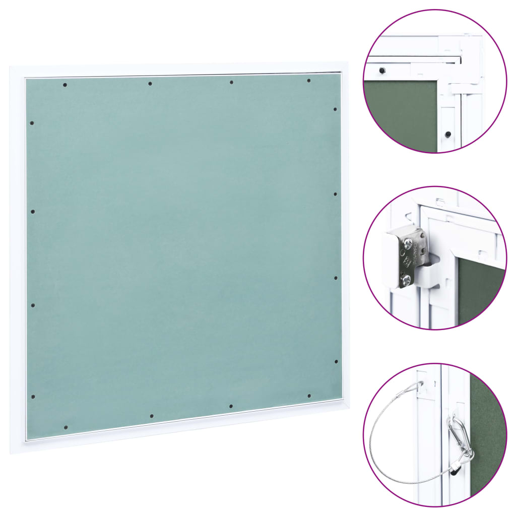 vidaXL Panel rewizyjny z aluminiową ramą i płytą z gipsu, 700x700 mm