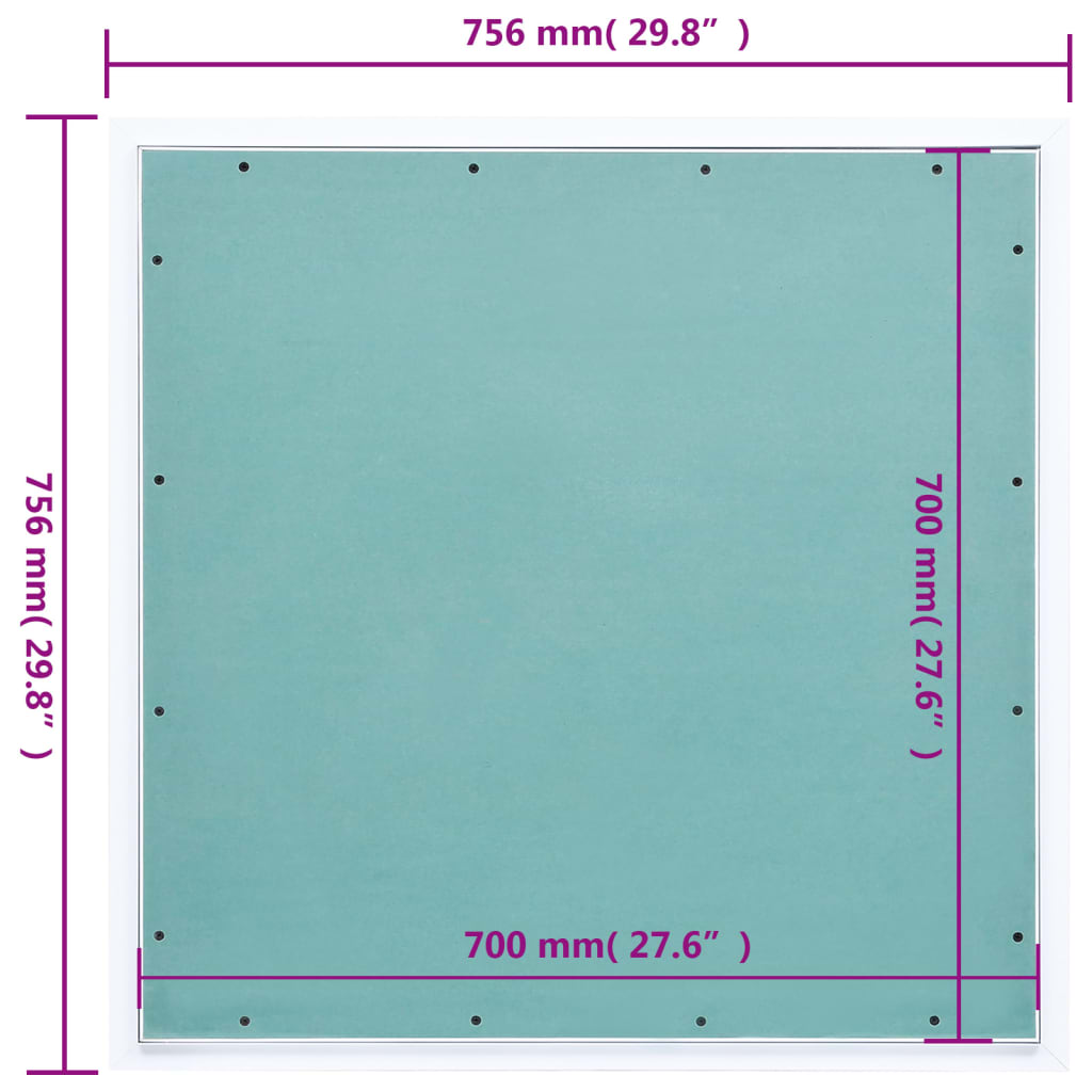 vidaXL Panel rewizyjny z aluminiową ramą i płytą z gipsu, 700x700 mm