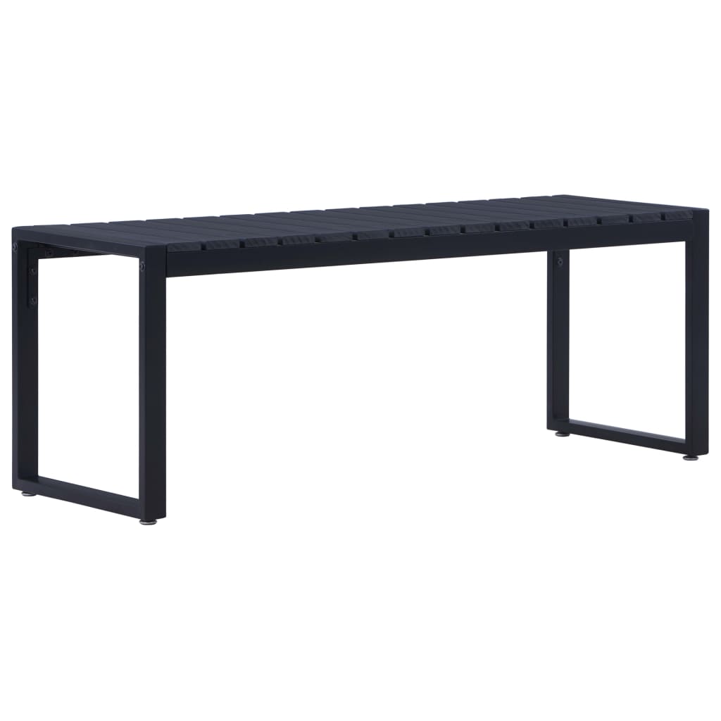 vidaXL Ławka ogrodowa, 120,5 cm, płyta PS, czarna