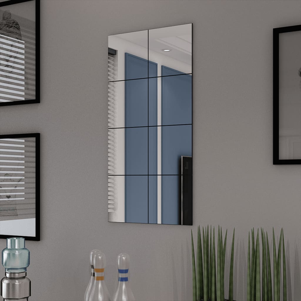 vidaXL Bezramkowe płytki lustrzane, szklane, 16 szt., 20,5 cm