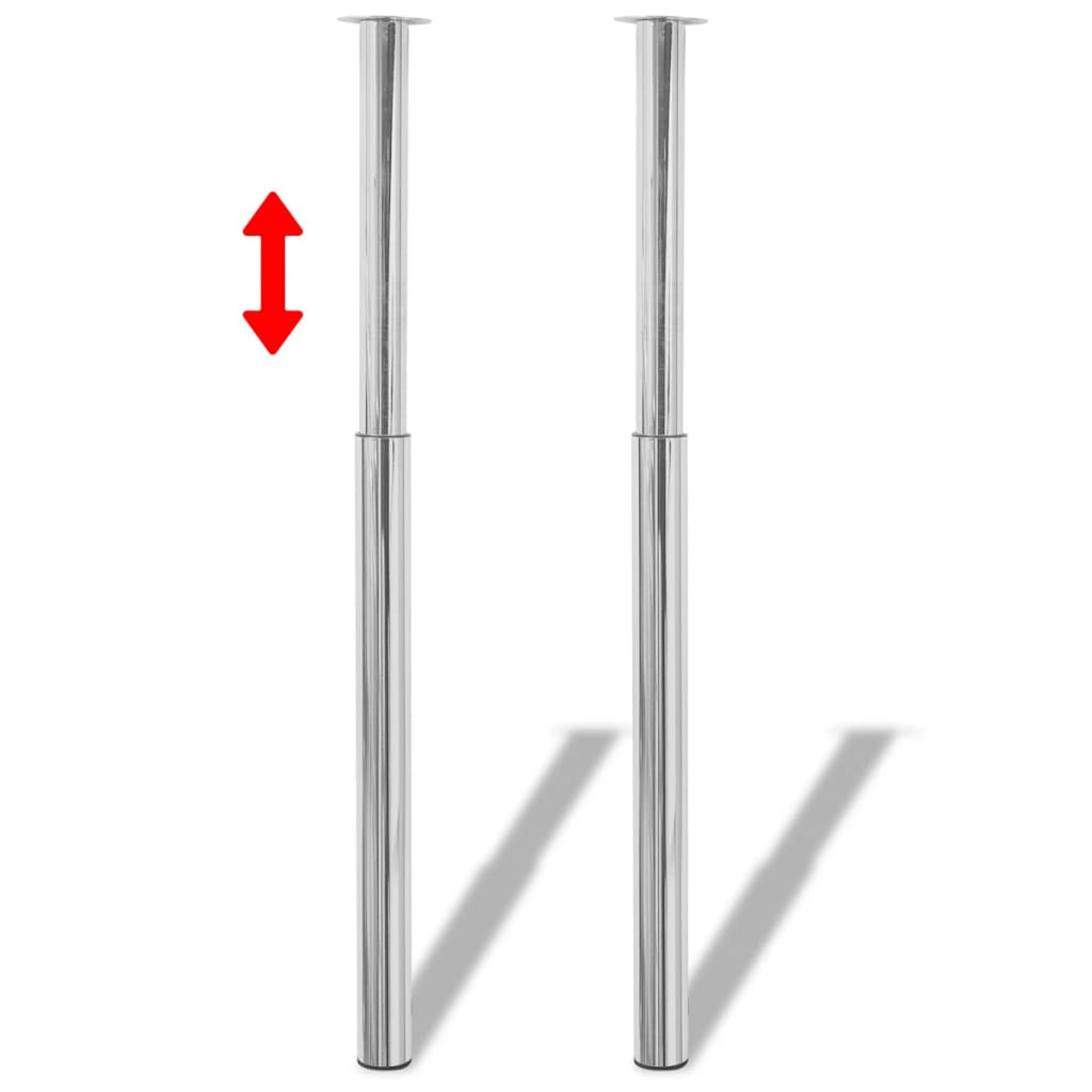 vidaXL Teleskopowe nogi do stołu, 4 szt., chromowane, 710-1100 mm