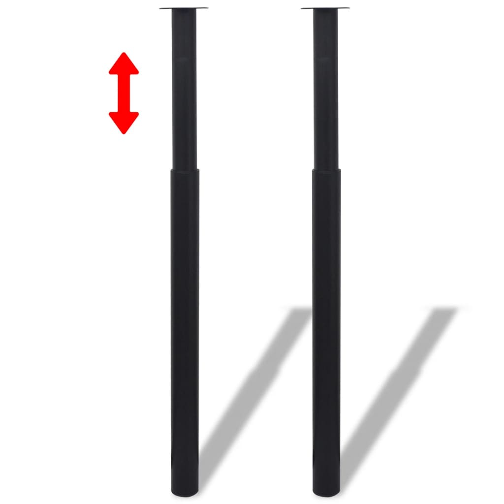 vidaXL Teleskopowe nogi do stołu, 4 szt., czarne, 710-1100 mm