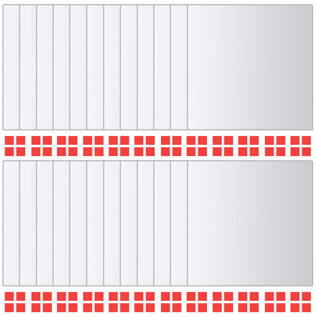 vidaXL Płytki lustrzane, 48 szt., kwadratowe, szklane