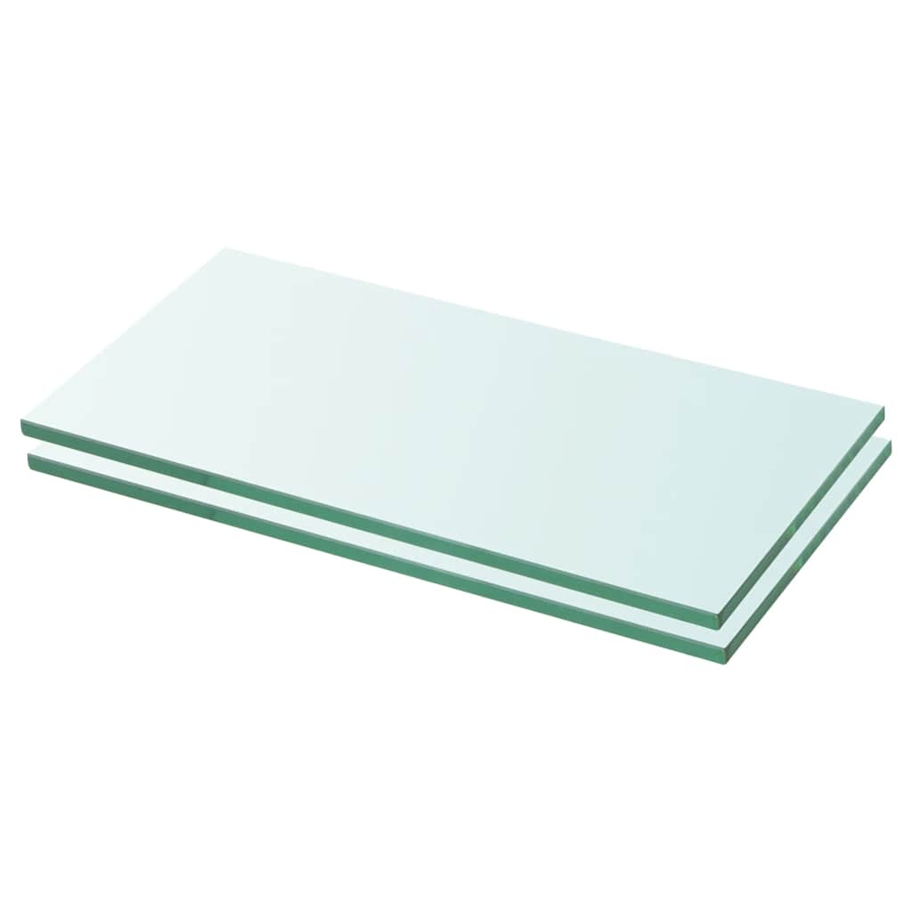 vidaXL Półki, 2 szt., panel z przezroczystego szkła, 20 x 30 cm