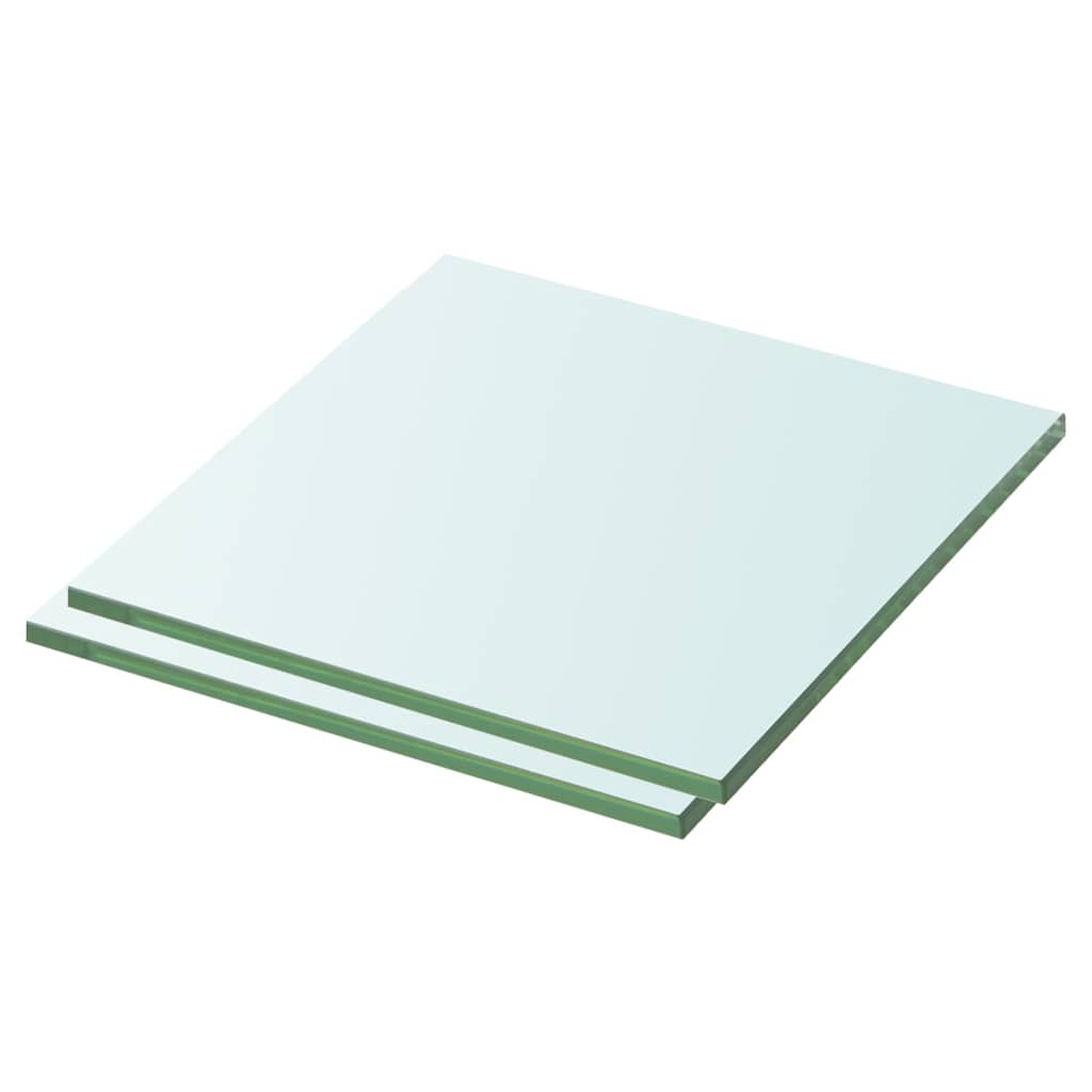 vidaXL Półki, 2 szt., panel z bezbarwnego szkła, 30 x 30 cm