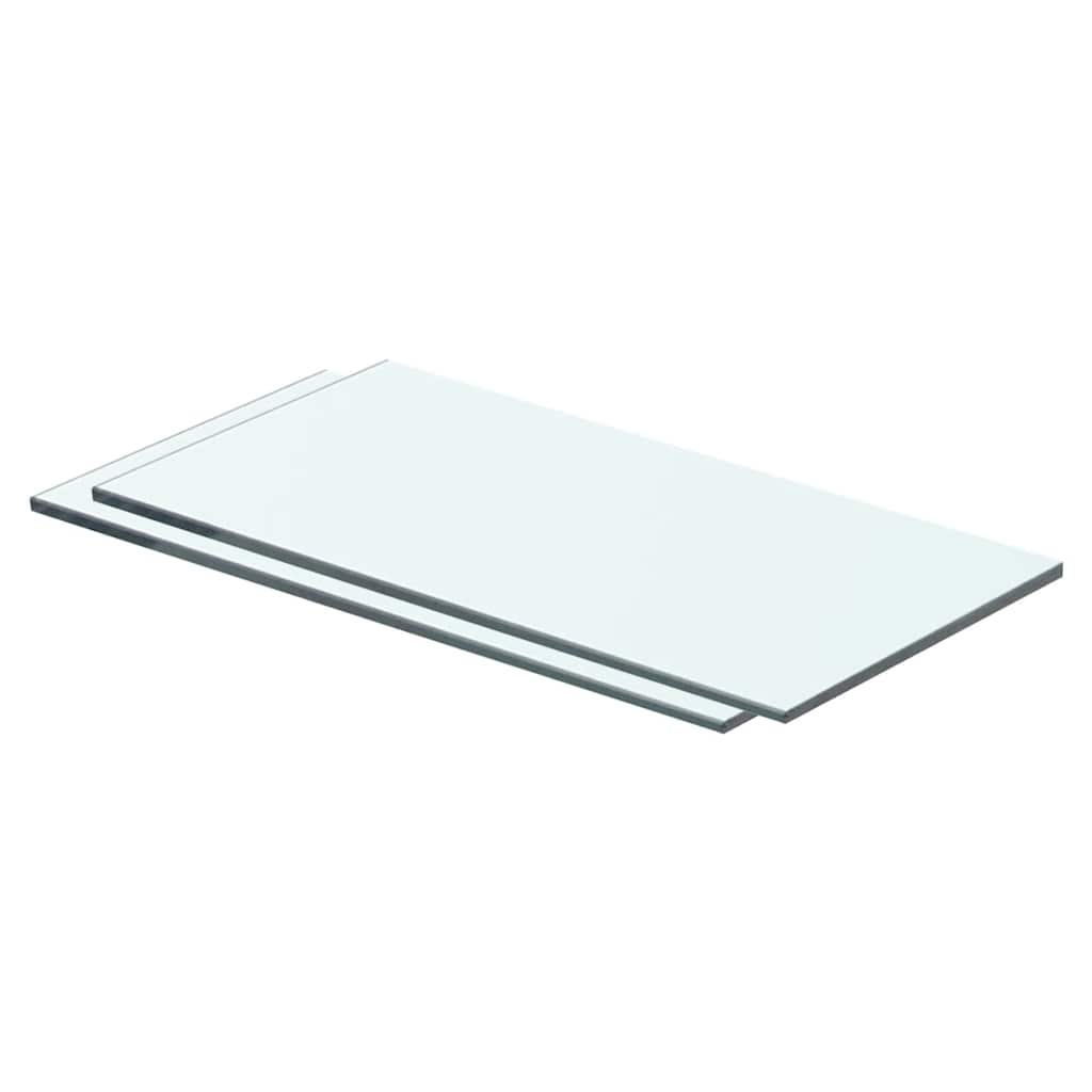 vidaXL Półki, 2 szt., szklany, przezroczysty panel, 40 x 15 cm