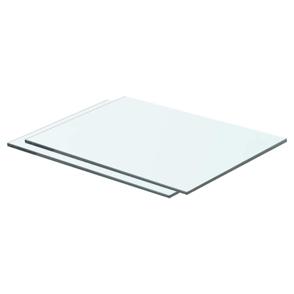 vidaXL Półki, 2 szt., panel z przezroczystego szkła, 40 x 25 cm