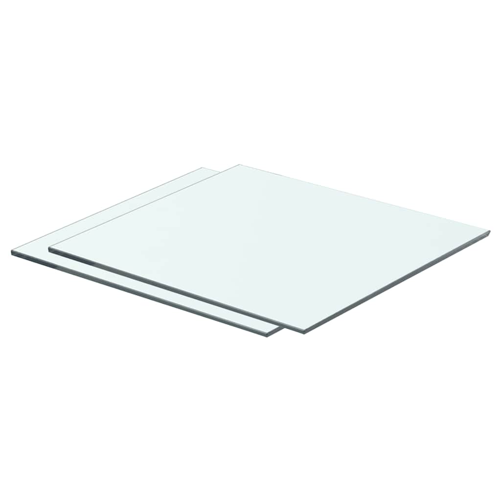 vidaXL Półki, 2 szt., panel z przezroczystego szkła, 40 x 30 cm