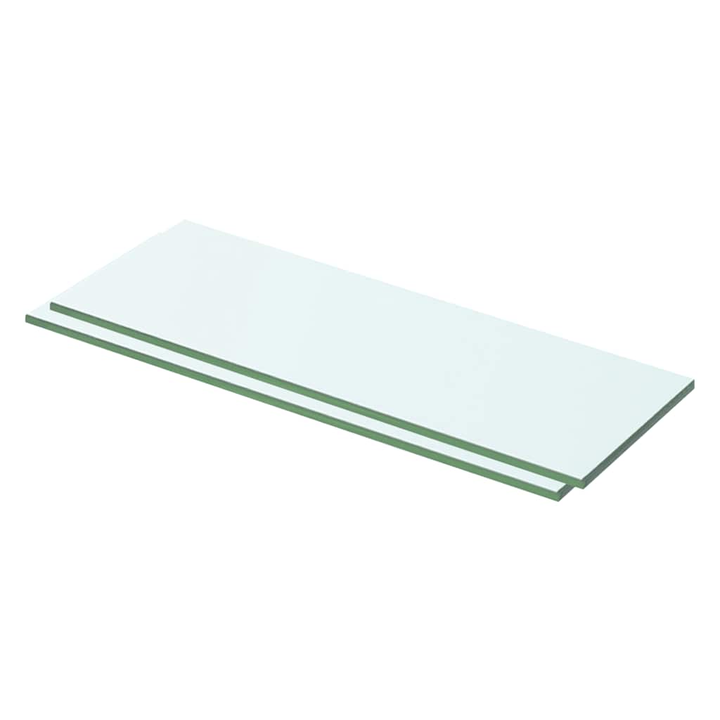 vidaXL Półki, 2 szt., panel z bezbarwnego szkła, 50 x 12 cm