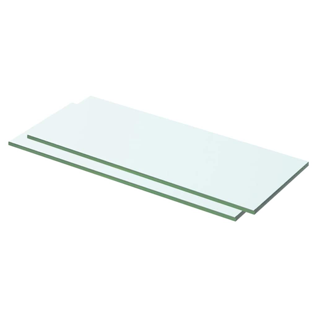 vidaXL Półki, 2 szt., panel z bezbarwnego szkła, 50 x 15 cm