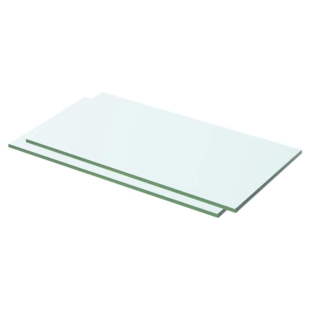 vidaXL Półki, 2 szt., panel z bezbarwnego szkła, 50 x 20 cm