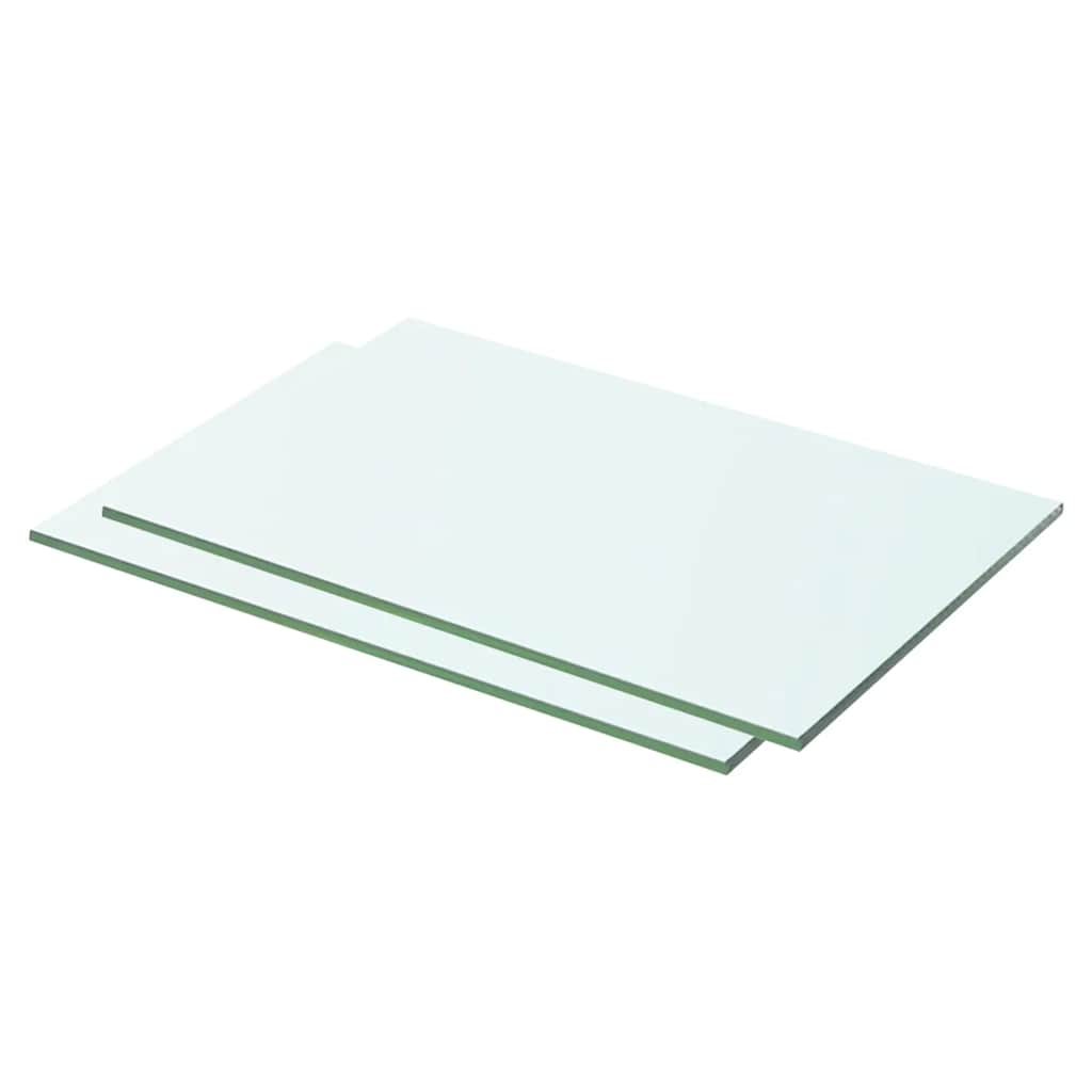 vidaXL Półki, 2 szt., panel z przezroczystego szkła, 50 x 25 cm