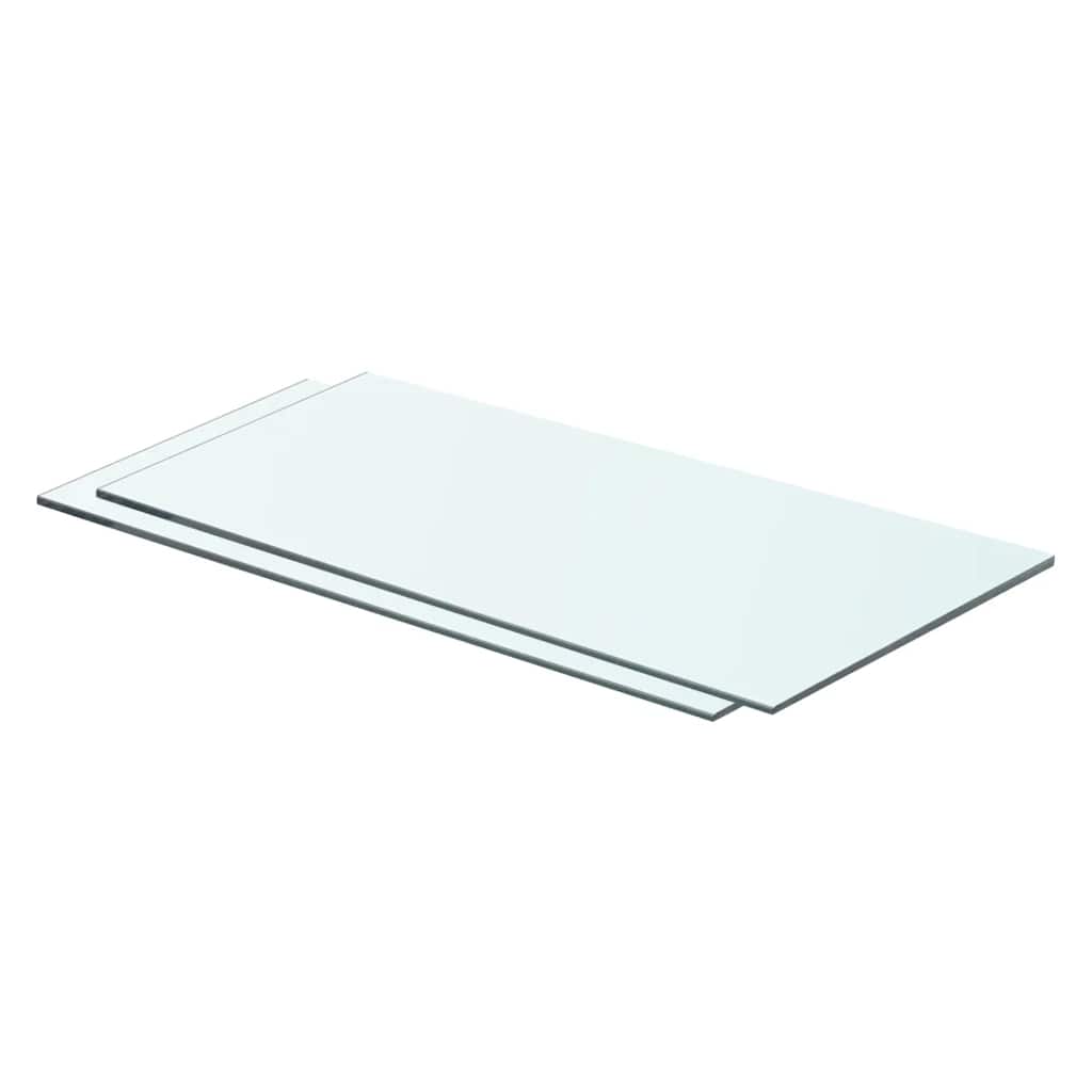 vidaXL Półki, 2 szt., szklany, przezroczysty panel, 60 x 25 cm