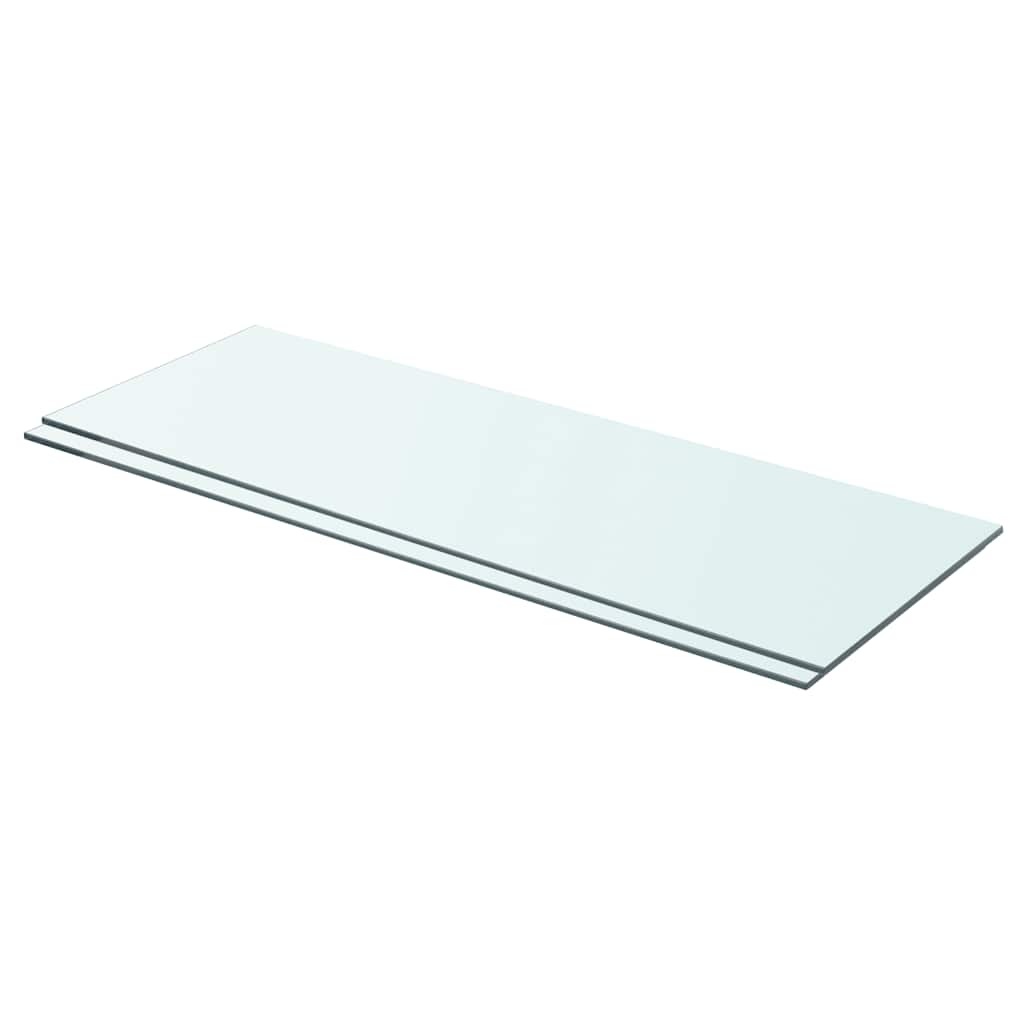 vidaXL Półki, 2 szt., szklany, przezroczysty panel, 70 x 25 cm