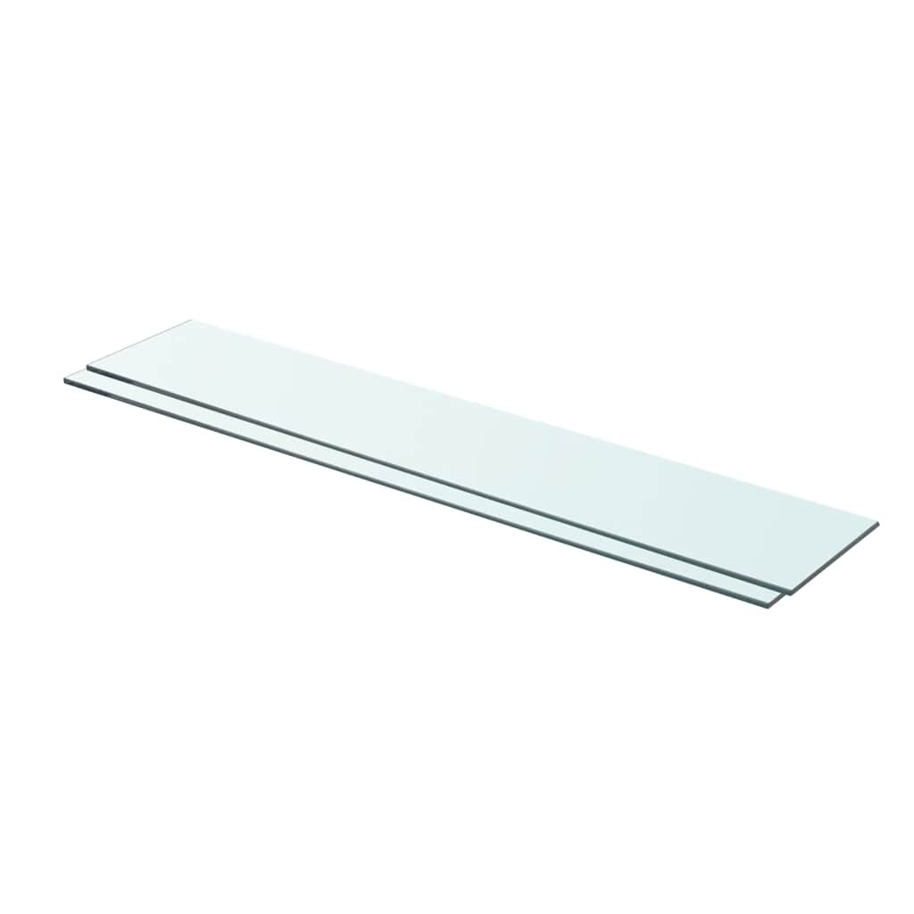 vidaXL Półki, 2 szt., panel z przezroczystego szkła, 80 x 15 cm
