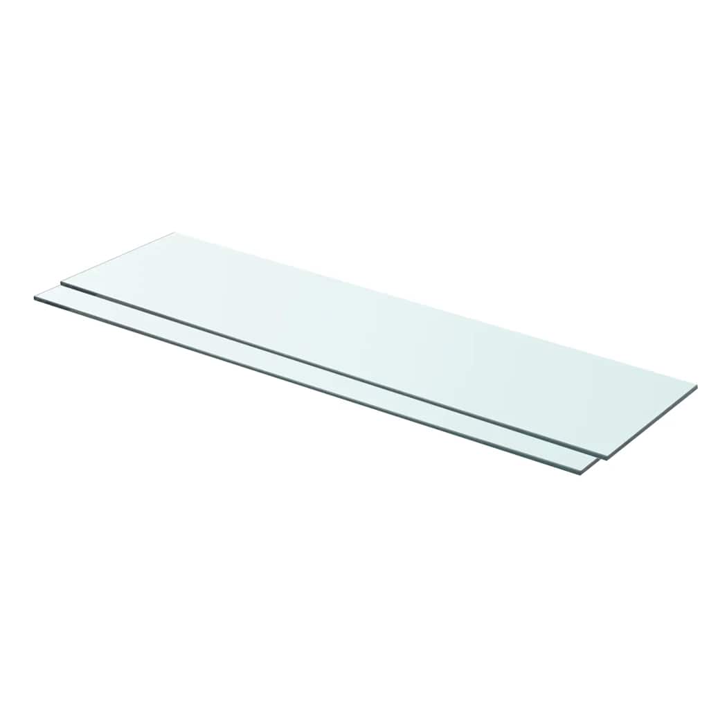 vidaXL Półki, 2 szt., panel z bezbarwnego szkła, 80 x 20 cm