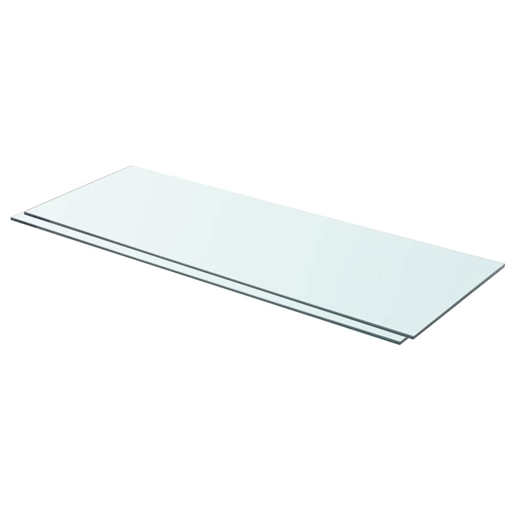 vidaXL Półki, 2 szt., panel z przezroczystego szkła, 80 x 30 cm