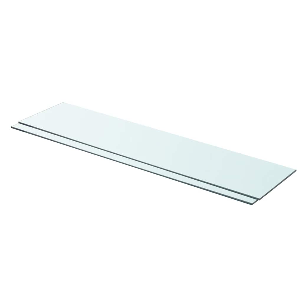 vidaXL Półki, 2 szt., panel z bezbarwnego szkła, 90 x 20 cm