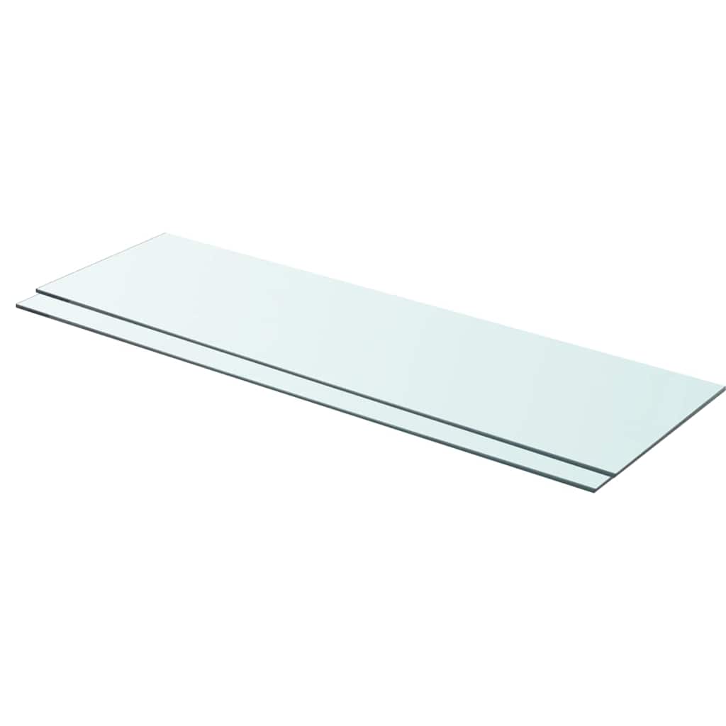 vidaXL Półki, 2 szt., panel z przezroczystego szkła, 90 x 25 cm