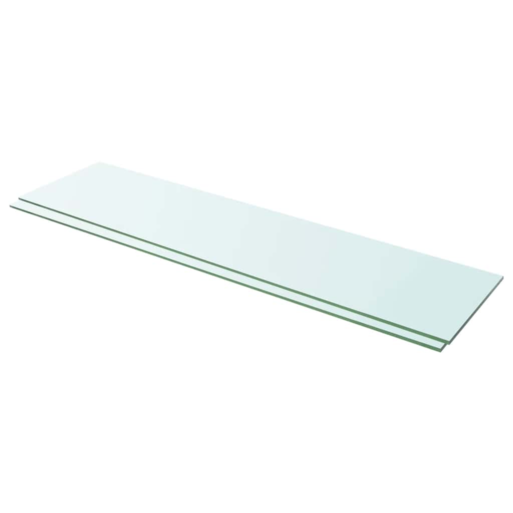 vidaXL Półki, 2 szt., szklany, przezroczysty panel, 100 x 25 cm