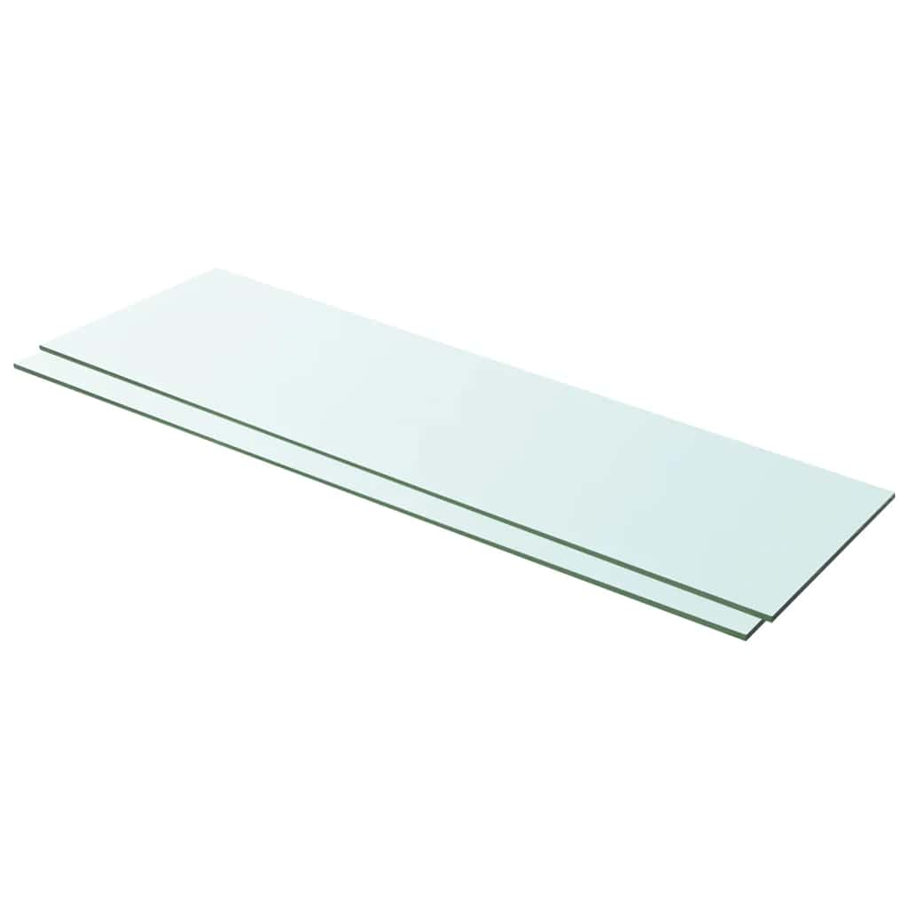 vidaXL Półki, 2 szt., szklany, przezroczysty panel, 100 x 30 cm