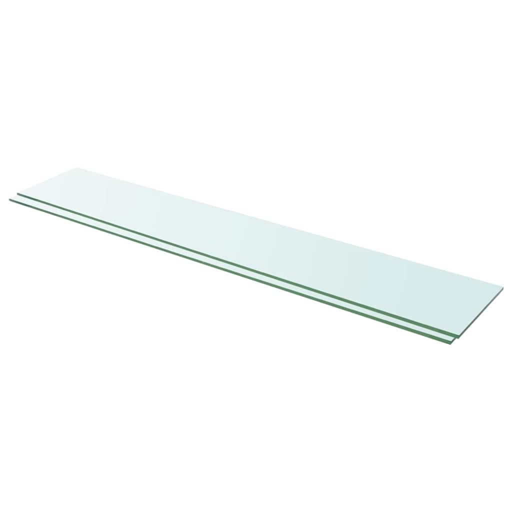 vidaXL Półki, 2 szt., panel z bezbarwnego szkła, 110 x 20 cm