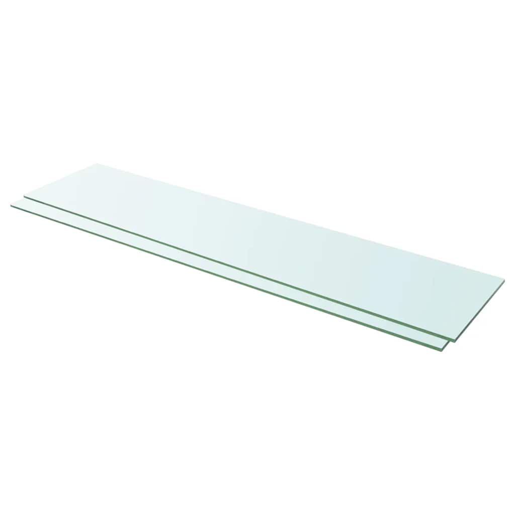 vidaXL Półki, 2 szt., szklany, przezroczysty panel, 110 x 25 cm