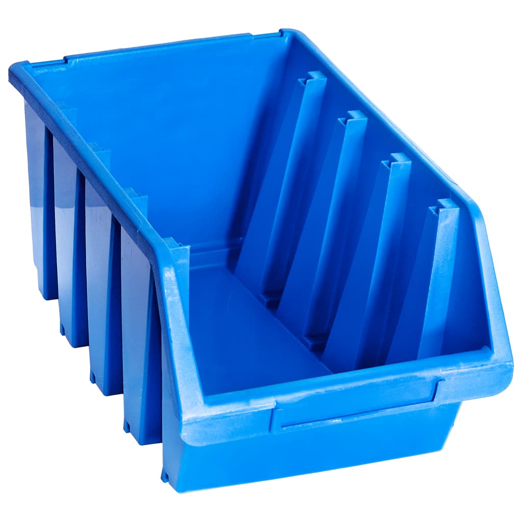 vidaXL Pojemniki sztaplowane, 14 szt., niebieskie, plastikowe