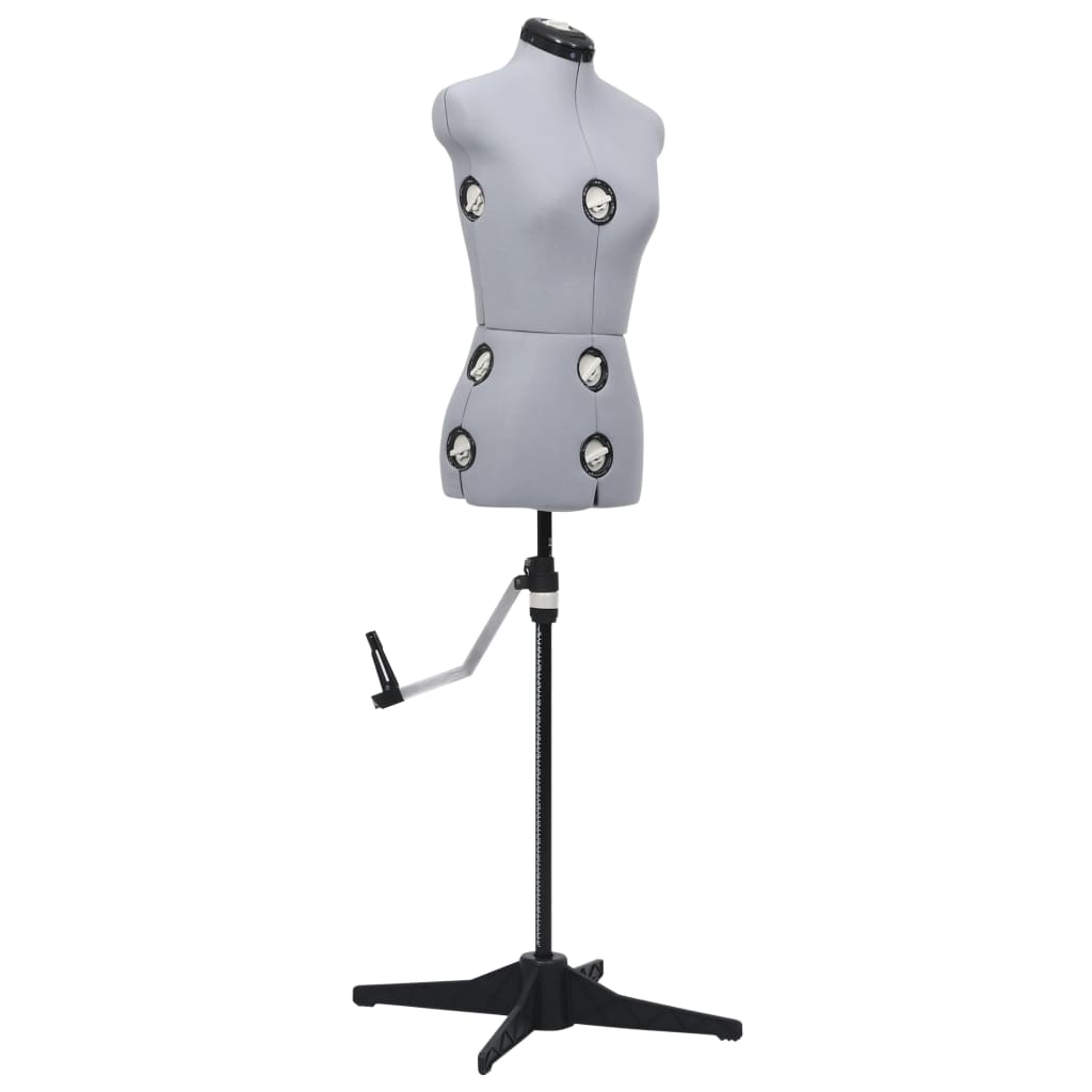 vidaXL Manekin krawiecki damski, regulowany, szary, S, rozmiar 33-40