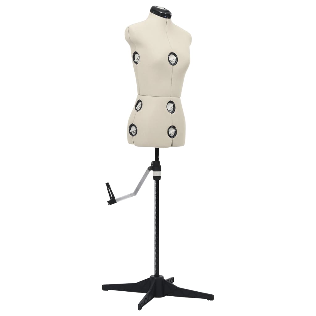 vidaXL Manekin krawiecki damski, regulowany, kremowy, S, rozmiar 33-40
