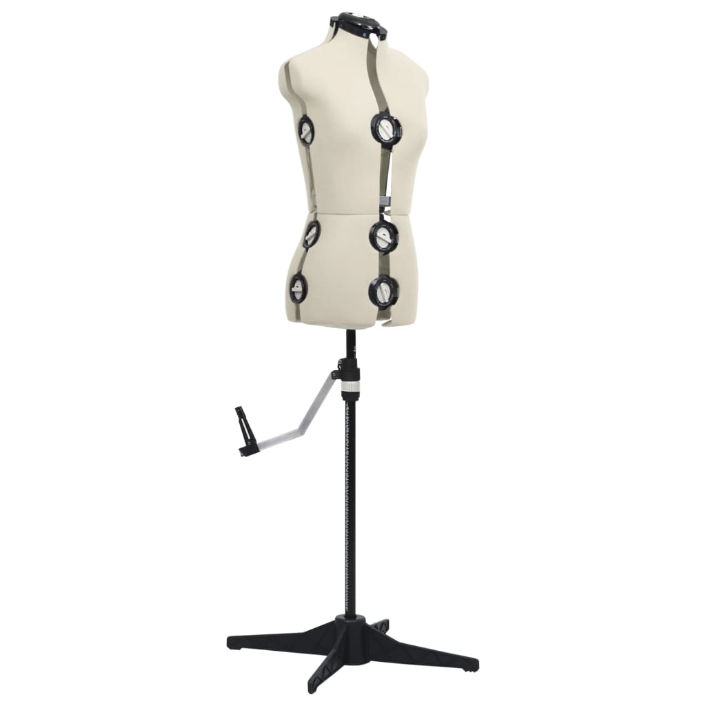 vidaXL Manekin krawiecki damski, regulowany, kremowy, S, rozmiar 33-40