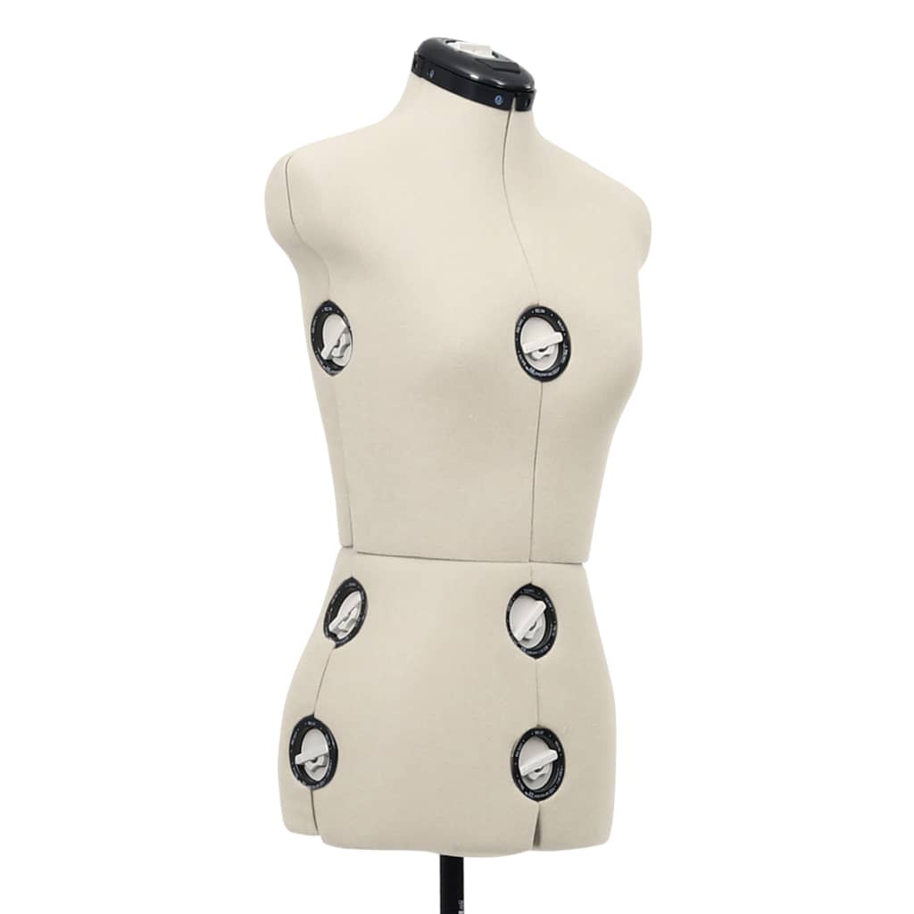 vidaXL Manekin krawiecki damski, regulowany, kremowy, S, rozmiar 33-40