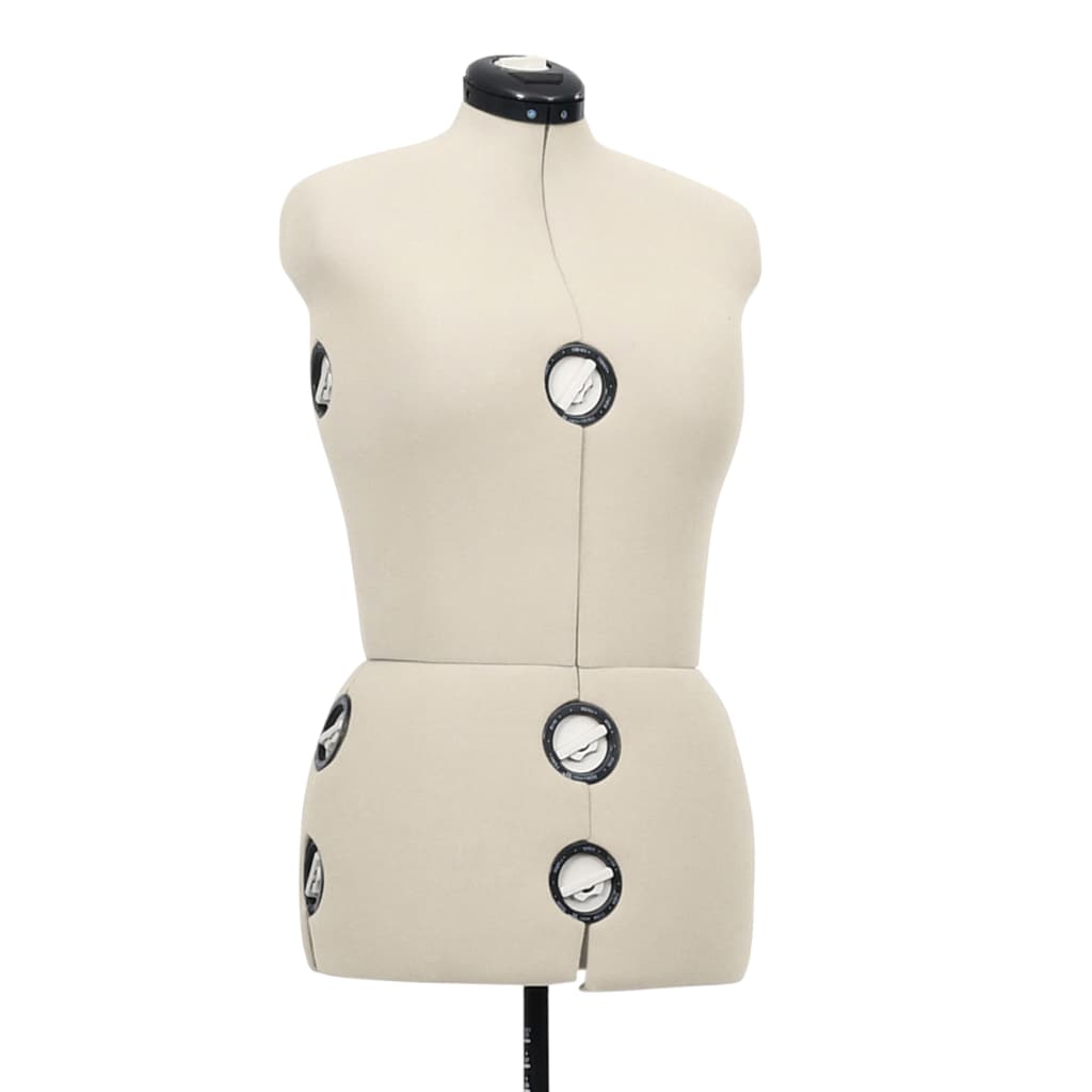 vidaXL Regulowany manekin krawiecki, kobiecy, kremowy, M, 40-46