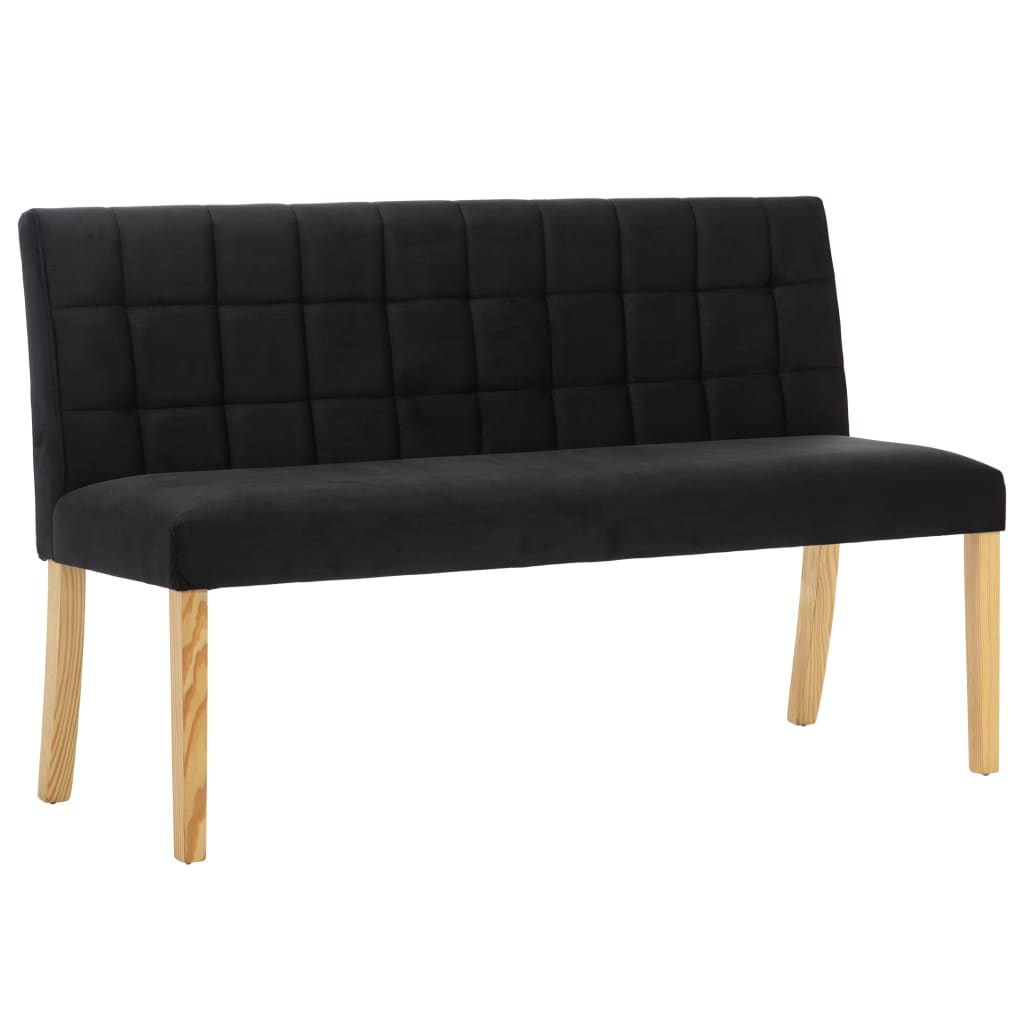 vidaXL Ławka, 140 cm, czarna, tapicerowana aksamitem