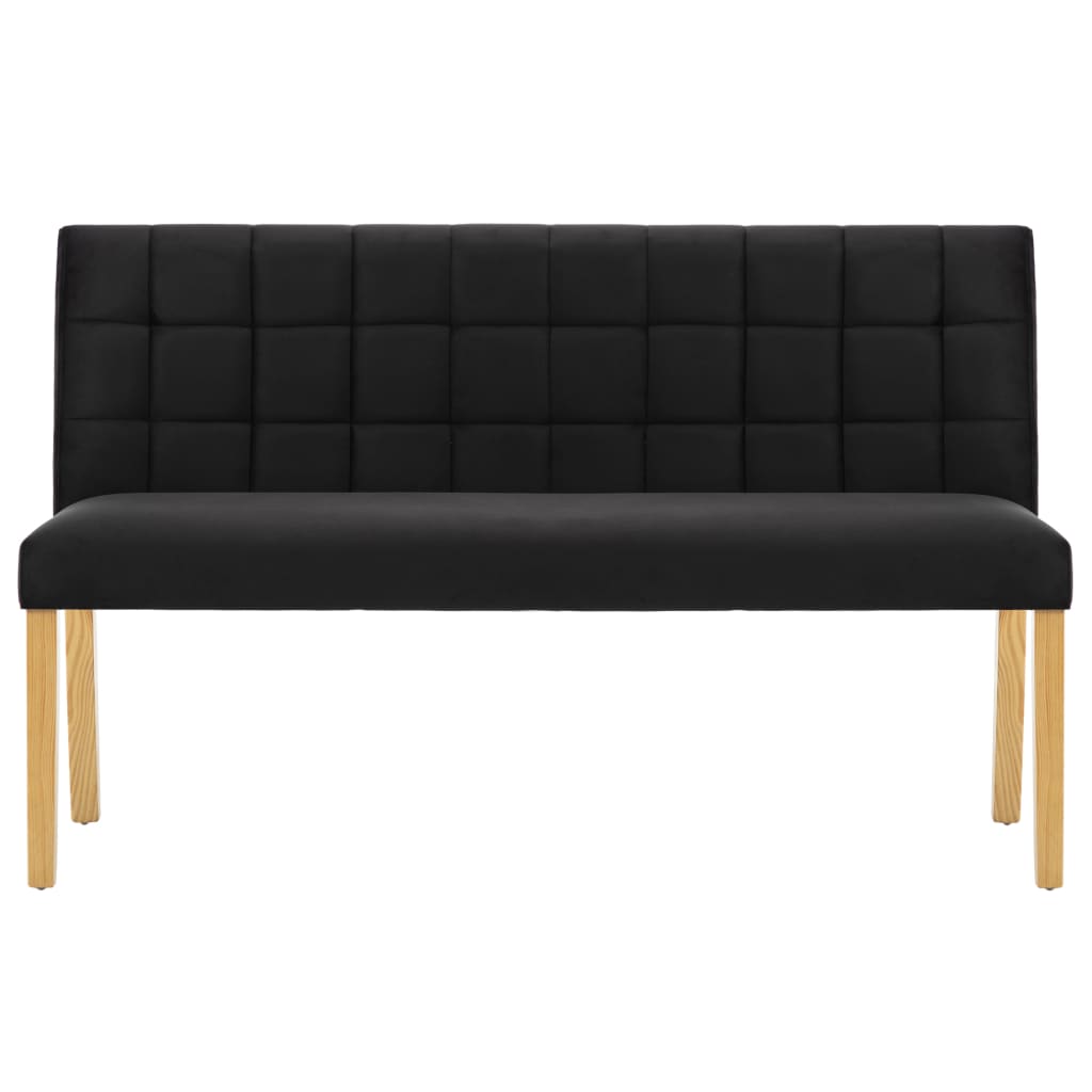 vidaXL Ławka, 140 cm, czarna, tapicerowana aksamitem