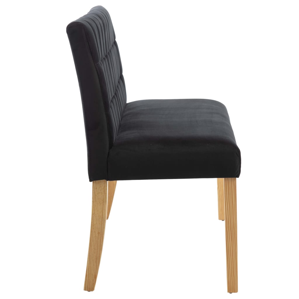 vidaXL Ławka, 140 cm, czarna, tapicerowana aksamitem