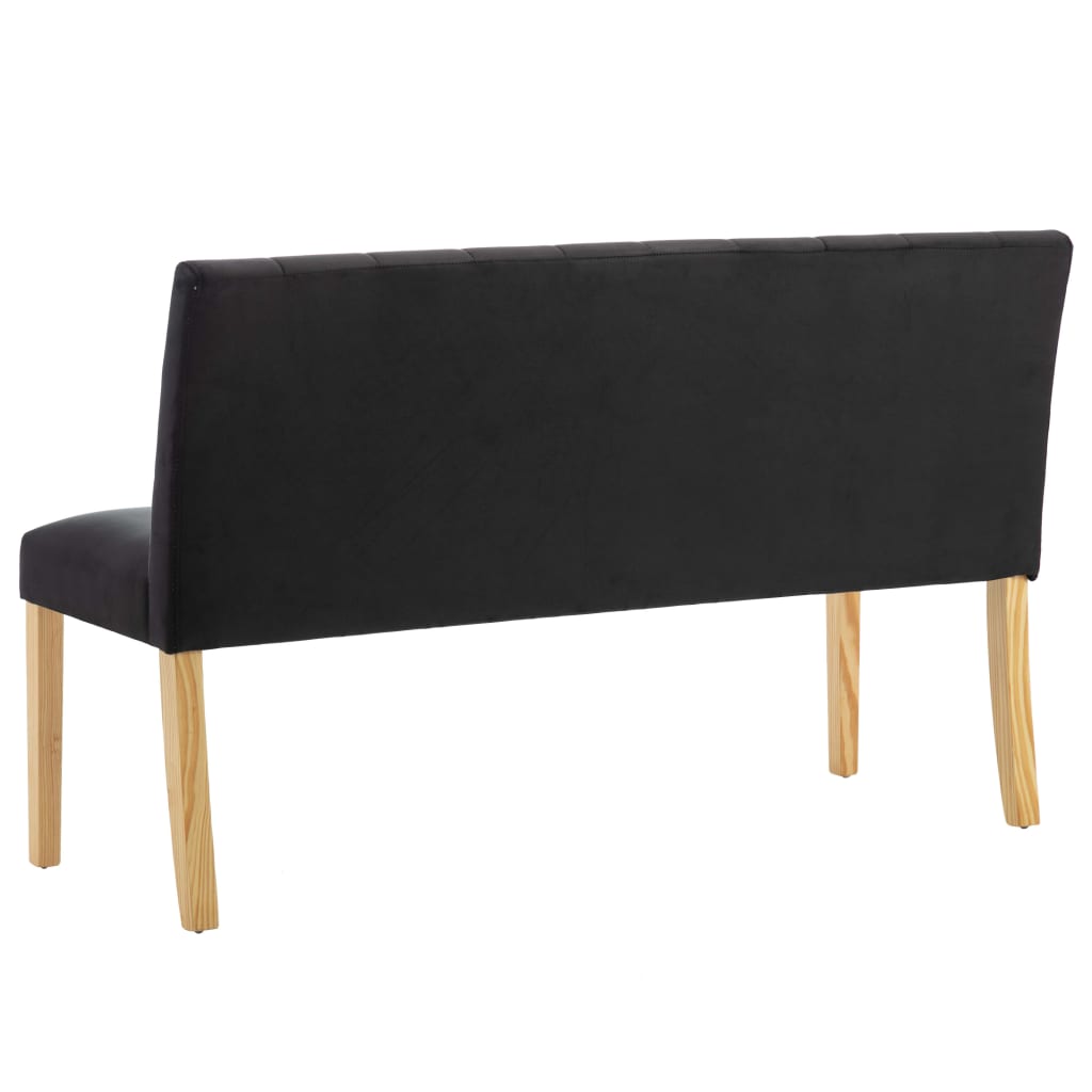 vidaXL Ławka, 140 cm, czarna, tapicerowana aksamitem