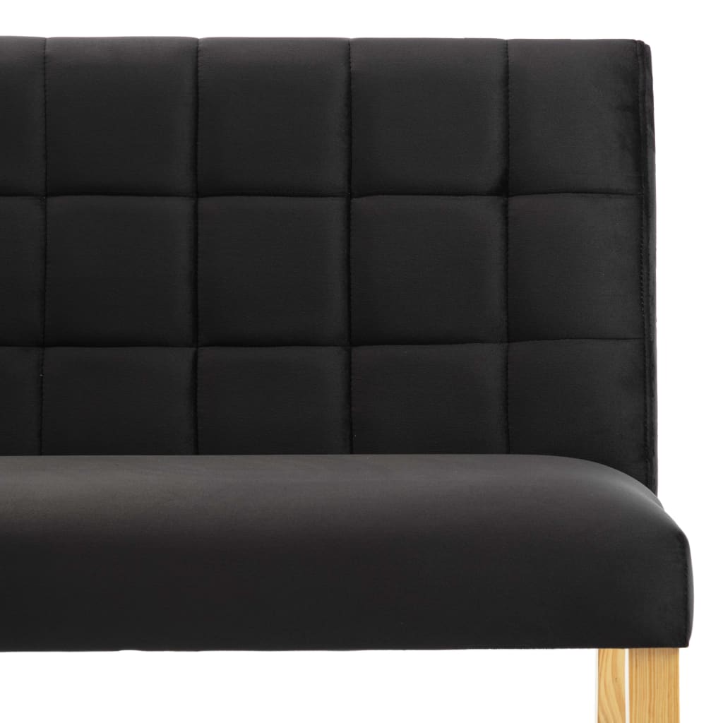vidaXL Ławka, 140 cm, czarna, tapicerowana aksamitem