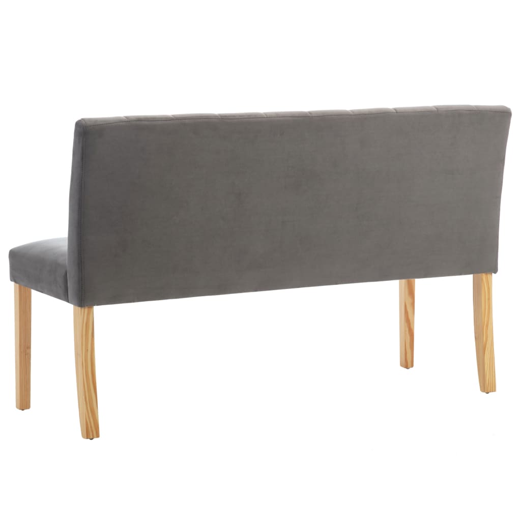 vidaXL Ławka, 140 cm, szara, tapicerowana aksamitem