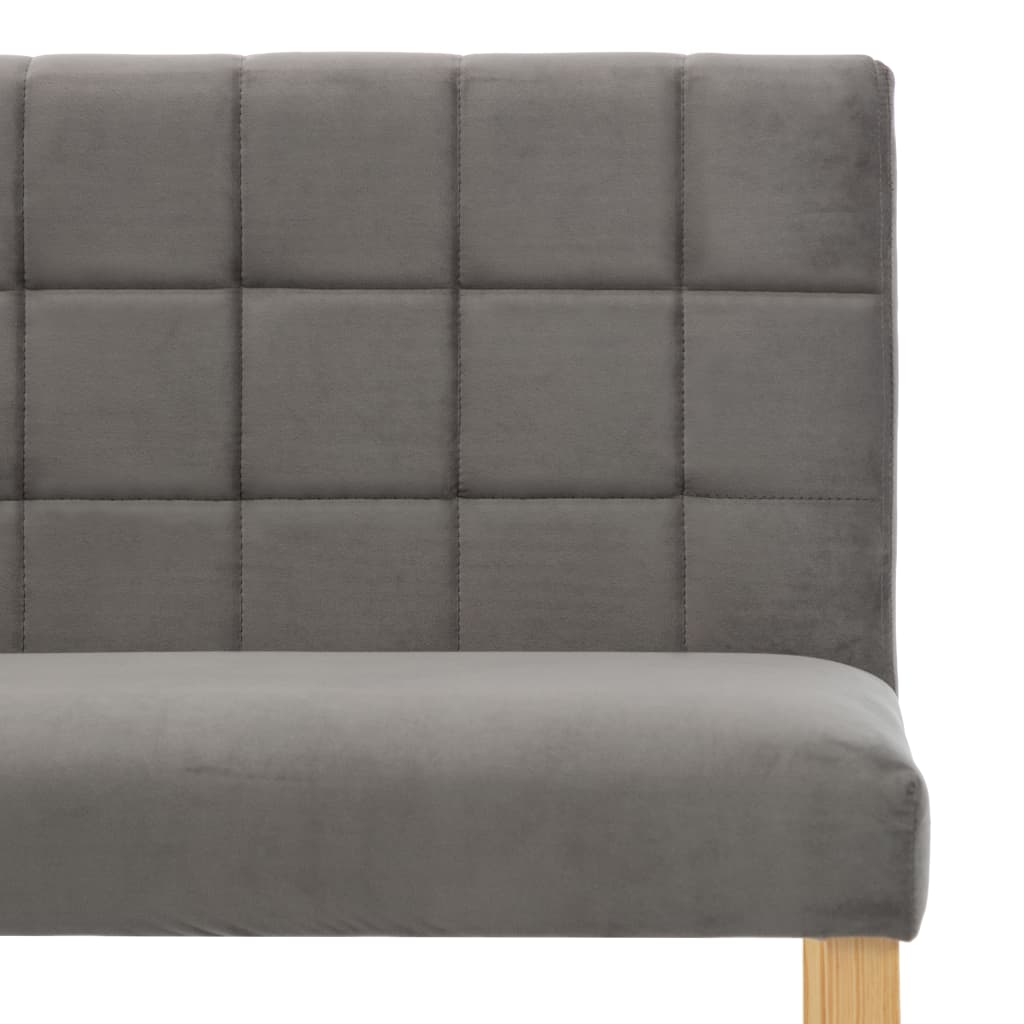 vidaXL Ławka, 140 cm, szara, tapicerowana aksamitem