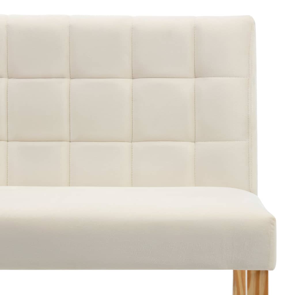 vidaXL Ławka, 140 cm, kremowa, tapicerowana aksamitem