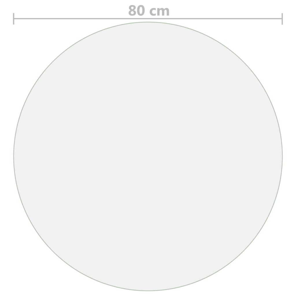 vidaXL Mata ochronna na stół, przezroczysta, Ø 80 cm, 2 mm, PVC