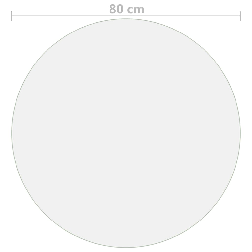 vidaXL Mata ochronna na stół, matowa, Ø 80 cm, 1,6 mm, PVC