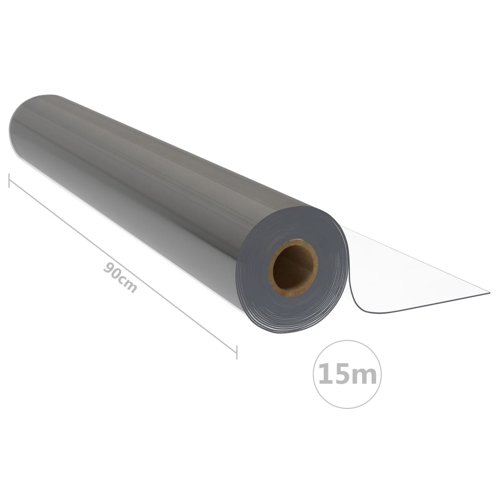vidaXL Ochraniacz na stół w rolce przezroczysty 0,9x15 m 1,6 mm PVC