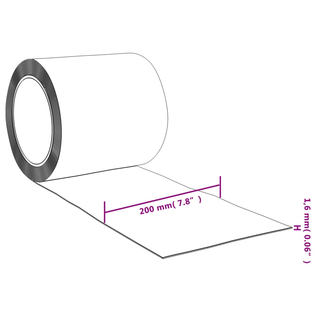 vidaXL Folia paskowa do kurtyny PVC, 1,6 mm x 200 mm, 25 m