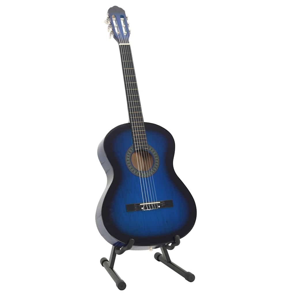vidaXL 12-częściowy zestaw z gitarą klasyczną, niebieski, 4/4, 39"
