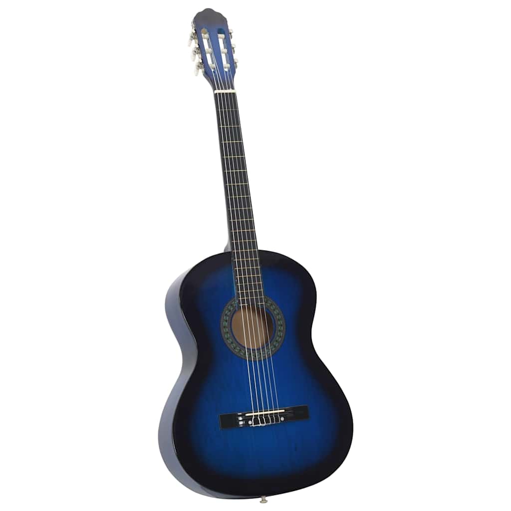 vidaXL 12-częściowy zestaw z gitarą klasyczną, niebieski, 4/4, 39"